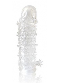 Закрытая прозрачная рельефная насадка Crystal sleeve - 13 см. - Erowoman-Eroman - в Новокуйбышевске купить с доставкой