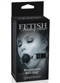Черный кляп с дырочками Breathable Ball Gag - Pipedream - купить с доставкой в Новокуйбышевске