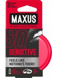Ультратонкие презервативы в железном кейсе MAXUS Sensitive - 3 шт. - Maxus - купить с доставкой в Новокуйбышевске