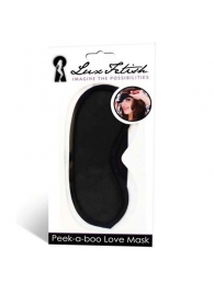 Черная маска на глаза Peek-a-Boo - Lux Fetish - купить с доставкой в Новокуйбышевске