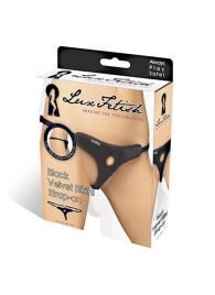 Черные плюшевые трусики для страпона - Lux Fetish - купить с доставкой в Новокуйбышевске