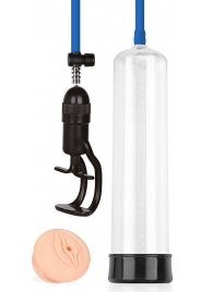 Прозрачная вакуумная помпа Sex Expert с насадкой-вагиной - Sex Expert - в Новокуйбышевске купить с доставкой