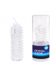 Закрытая рельефная насадка Crystal sleeve с усиками - 12 см. - Erowoman-Eroman - в Новокуйбышевске купить с доставкой