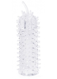 Закрытая рельефная насадка Crystal sleeve с усиками - 12 см. - Erowoman-Eroman - в Новокуйбышевске купить с доставкой