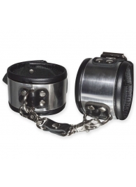 Эффектные серебристо-черные наручники с металлическим блеском - Sitabella - купить с доставкой в Новокуйбышевске