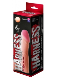 Телесная реалистичная насадка на Harness с коннектором BLACK LINE - 17 см. - LOVETOY (А-Полимер) - купить с доставкой в Новокуйбышевске
