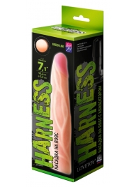 Телесная насадка с венками на Harness с коннектором GREEN LINE - 18 см. - LOVETOY (А-Полимер) - купить с доставкой в Новокуйбышевске
