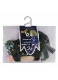 Черный пояс-трусики с двумя насадками Soft-Dolli - 16,5 и 10,5 см. - LOVETOY (А-Полимер) - купить с доставкой в Новокуйбышевске