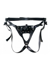 Черный пояс-трусики с насадкой  Soft-Принц  - 17 см. - LOVETOY (А-Полимер) - купить с доставкой в Новокуйбышевске