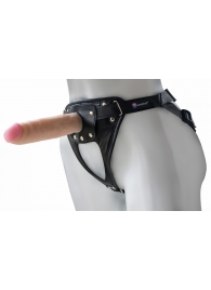 Черный пояс-трусики с насадкой  Soft-Принц  - 17 см. - LOVETOY (А-Полимер) - купить с доставкой в Новокуйбышевске