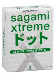 Презервативы Sagami Xtreme SUPER DOTS с точками - 3 шт. - Sagami - купить с доставкой в Новокуйбышевске