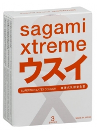 Ультратонкие презервативы Sagami Xtreme SUPERTHIN - 3 шт. - Sagami - купить с доставкой в Новокуйбышевске
