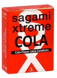 Ароматизированные презервативы Sagami Xtreme COLA - 3 шт. - Sagami - купить с доставкой в Новокуйбышевске