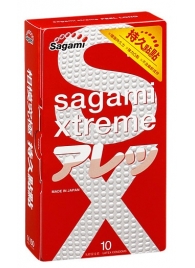 Утолщенные презервативы Sagami Xtreme Feel Long с точками - 10 шт. - Sagami - купить с доставкой в Новокуйбышевске