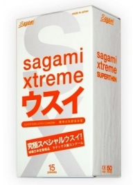 Ультратонкие презервативы Sagami Xtreme SUPERTHIN - 15 шт. - Sagami - купить с доставкой в Новокуйбышевске