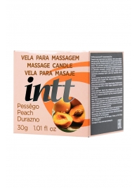 Массажная свеча для поцелуев Peach с ароматом персика - 30 гр. - INTT - купить с доставкой в Новокуйбышевске