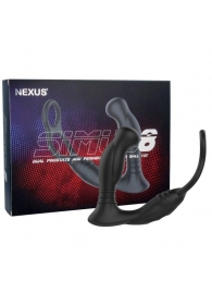 Черная анальная пробка NEXUS SIMUL8 с фиксацией на теле кольцами - Nexus Range - в Новокуйбышевске купить с доставкой