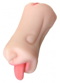 Телесный двусторонний мастурбатор Fruity Tongue - ротик и вагина - ToyFa - в Новокуйбышевске купить с доставкой