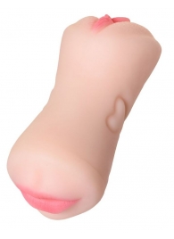 Телесный двусторонний мастурбатор Pretty Mouth - ротик и вагина - ToyFa - в Новокуйбышевске купить с доставкой