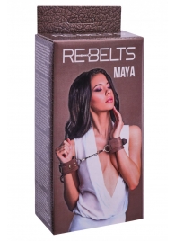 Коричневые кожаные наручники Maya - Rebelts - купить с доставкой в Новокуйбышевске