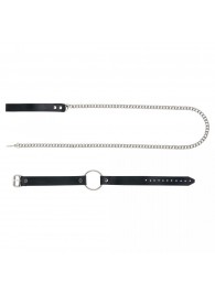 Черный поводок и чокер с кольцом Rada - Rebelts - купить с доставкой в Новокуйбышевске