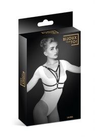 Черная упряжь на грудь Laura - Bijoux Pour Toi - купить с доставкой в Новокуйбышевске