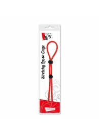 Красное лассо на пенис с двумя бусинами STRETCHY LASSO CAGE - Dream Toys - в Новокуйбышевске купить с доставкой