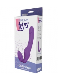 Фиолетовый безремневой вибрострапон DOUBLE DIPPER - Dream Toys - купить с доставкой в Новокуйбышевске