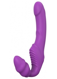 Фиолетовый безремневой вибрострапон DOUBLE DIPPER - Dream Toys - купить с доставкой в Новокуйбышевске