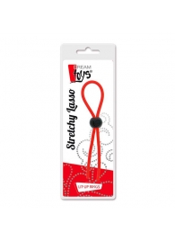 Красное эрекционное лассо с одной бусиной-утяжкой STRETCHY THIN LASSO - Dream Toys - в Новокуйбышевске купить с доставкой