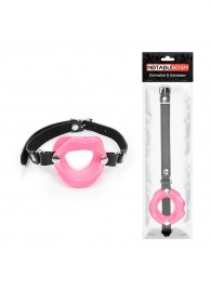 Розовый кляп-губки на черном ремешке - Notabu - купить с доставкой в Новокуйбышевске