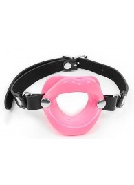 Розовый кляп-губки на черном ремешке - Notabu - купить с доставкой в Новокуйбышевске