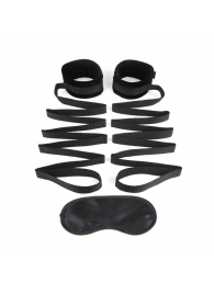 Чёрные манжеты для фиксации на кровати Bondage Bed Strap - Lux Fetish - купить с доставкой в Новокуйбышевске