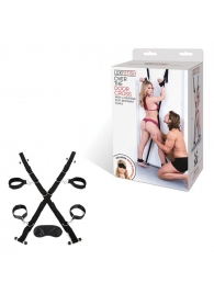 Чёрный набор для фиксации у двери - Lux Fetish - купить с доставкой в Новокуйбышевске
