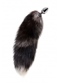 Серебристая металлическая анальная втулка с хвостом чернобурой лисы - размер S - ToyFa - купить с доставкой в Новокуйбышевске