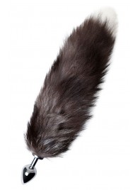 Серебристая металлическая анальная втулка с хвостом чернобурой лисы - размер S - ToyFa - купить с доставкой в Новокуйбышевске