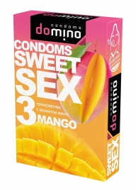 Презервативы для орального секса DOMINO Sweet Sex с ароматом манго - 3 шт. - Domino - купить с доставкой в Новокуйбышевске