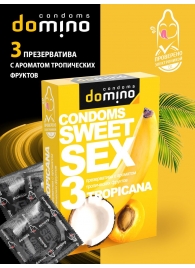 Презервативы для орального секса DOMINO Sweet Sex с ароматом тропических фруктов - 3 шт. - Domino - купить с доставкой в Новокуйбышевске