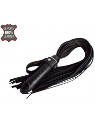Черная плеть  Ковбой  с ручкой-фаллосом - 55 см. - Sitabella - купить с доставкой в Новокуйбышевске