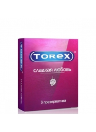 Презервативы Torex  Сладкая любовь  с ароматом клубники - 3 шт. - Torex - купить с доставкой в Новокуйбышевске