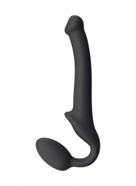 Черный безремневой страпон Silicone Bendable Strap-On S - Strap-on-me - купить с доставкой в Новокуйбышевске