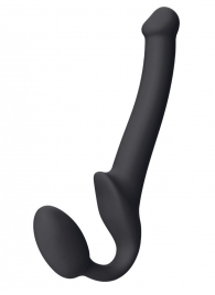Черный безремневой страпон Silicone Bendable Strap-On S - Strap-on-me - купить с доставкой в Новокуйбышевске