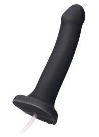 Черный фаллос с имитацией эякуляции Silicon Cum Dildo L - 19,6 см. - Strap-on-me - купить с доставкой в Новокуйбышевске