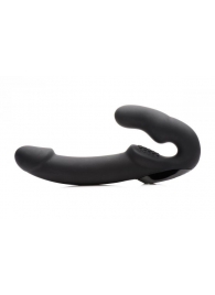 Черный безремневой страпон Urge Silicone Strap On с пультом ДУ - 24 см. - XR Brands - купить с доставкой в Новокуйбышевске