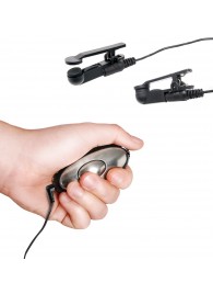 Черные электрические зажимы для сосков Shock Therapy Nipple Clamps - Pipedream - купить с доставкой в Новокуйбышевске