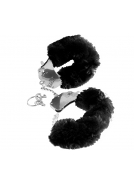 Металлические наручники Furry Love Cuffs с черным мехом - Pipedream - купить с доставкой в Новокуйбышевске