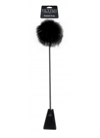 Черный стек Feather Crop с пуховкой на конце - 53,3 см. - Pipedream - купить с доставкой в Новокуйбышевске