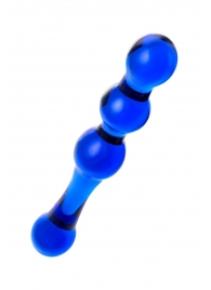 Синий стеклянный фаллоимитатор с наплывами - 21 см. - Sexus