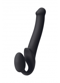 Черный безремневой страпон Silicone Bendable Strap-On M - Strap-on-me - купить с доставкой в Новокуйбышевске
