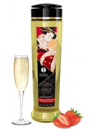 Массажное масло с ароматом клубники и шампанского Romance - 240 мл. - Shunga - купить с доставкой в Новокуйбышевске